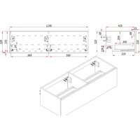  ЗОВ Тумба под умывальник Кито 120 K120LW0MRMC (белый/тростник) - Превью изображения №4 — Интернет-магазин Time-Shop