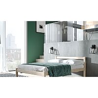 Кровать Мебельград Рино 120x200 с опорными брусками (массив сосны без покрытия) - Превью изображения №2 — Интернет-магазин Time-Shop