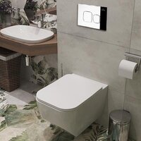 Унитаз подвесной Roxen Boro One Rimless 6 в 1 StounFix Dual Fresh 552158 (кнопка: хром) - Превью изображения №12 — Интернет-магазин Time-Shop