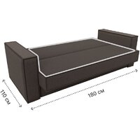 Диван Лига диванов Куба книжка 122058 (рогожка амур коричневый) - Превью изображения №9 — Интернет-магазин Time-Shop