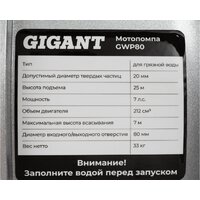 Мотопомпа Gigant GWP80 - Превью изображения №16 — Интернет-магазин Time-Shop