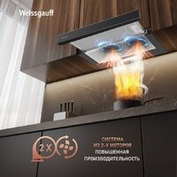 Кухонная вытяжка Weissgauff TEL 600 2M Black Glass - Превью изображения №4 — Интернет-магазин Time-Shop