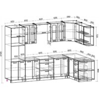 Готовая кухня Интерлиния Мила Gloss 1.68x3.0 правая (керамика/керамика/травертин серый) - Превью изображения №6 — Интернет-магазин Time-Shop