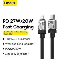 Кабель Baseus CoolPlay Series USB Type-C - Lightning (1 м, черный) - Превью изображения №9 — Интернет-магазин Time-Shop