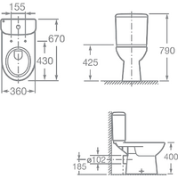 Унитаз напольный Roca Access 34P23800Y - Превью изображения №4 — Интернет-магазин Time-Shop