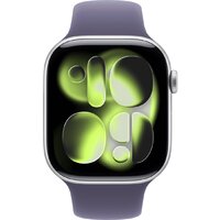 Умные часы Apple Watch Series 11 46 мм (алюминиевый корпус, серебристый/фиолетовый туман, спортивный силиконовый ремешок M/L) - Превью изображения №2 — Интернет-магазин Time-Shop
