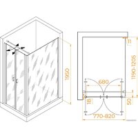 Душевой уголок RGW PA-144 (PA-104+Z-050-2+O-104) 060814482-011 80x120 (хром/прозрачное стекло) - Превью изображения №2 — Интернет-магазин Time-Shop