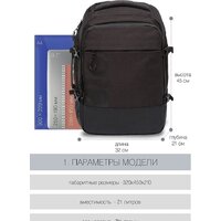 Городской рюкзак Grizzly RQ-019-21 (черный) - Превью изображения №2 — Интернет-магазин Time-Shop