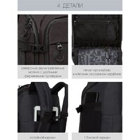 Городской рюкзак Grizzly RQ-019-21 (черный) - Превью изображения №7 — Интернет-магазин Time-Shop