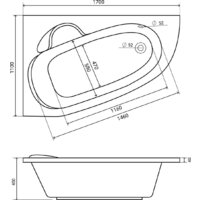 Ванна Lauter Valencia 170x110 2102170L (с каркасом и лицевым экраном) - Превью изображения №12 — Интернет-магазин Time-Shop