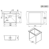 Кухонная мойка Granula GR-5951 (сатин) - Превью изображения №3 — Интернет-магазин Time-Shop