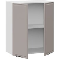 Шкаф навесной Трия Белладжио 1ВВ6 с двумя дверьми (белый/софт капучино) - Превью изображения №2 — Интернет-магазин Time-Shop