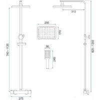 Душевая система  Rea Tom Gold REA-P7102 - Превью изображения №6 — Интернет-магазин Time-Shop