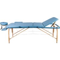 Массажный стол Atlas Sport 70 см складной 3-с деревянный (светло-голубой) - Превью изображения №3 — Интернет-магазин Time-Shop