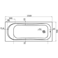 Ванна Santek Тенерифе 150x70 без гидромассажа [WH302213] - Превью изображения №2 — Интернет-магазин Time-Shop