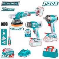 Total TOSLI240863 (гайковерт, шлифмашина, фен, 2 АКБ, сумка)