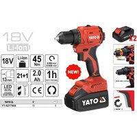 Дрель-шуруповерт Yato YT-8277905 (с 2-мя АКБ, сумка) - Превью изображения №3 — Интернет-магазин Time-Shop