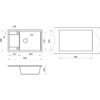 Кухонная мойка Granula GR-7805 (пирит) - Превью изображения №3 — Интернет-магазин Time-Shop