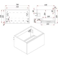  ЗОВ Тумба под умывальник Кито-2 80 2K80LA0MWMC-KP13W (аттик/белый матовый) - Превью изображения №9 — Интернет-магазин Time-Shop