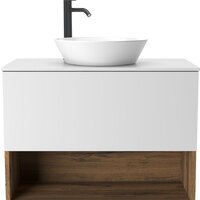  ЗОВ Тумба под умывальник Кито-2 80 2K80LA0MWMC-KP13W (аттик/белый матовый) - Превью изображения №2 — Интернет-магазин Time-Shop