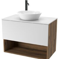 ЗОВ Тумба под умывальник Кито-2 80 2K80LA0MWMC-KP13W (аттик/белый матовый)