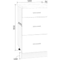 Шкаф напольный Кортекс-мебель Корнелия Лира НШ50р3ш (белый/марсель) - Превью изображения №5 — Интернет-магазин Time-Shop