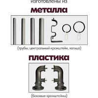 Карниз для штор UG Home Раздвижной 2-рядный 2КР-153-360-ЧО (черное олово, 1.53-3.6м) - Превью изображения №9 — Интернет-магазин Time-Shop