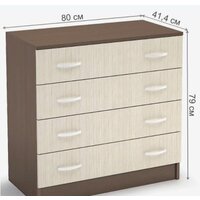 Комод Стендмебель Бася КМ-554-М 4 ящика (ясень шимо светлый-ясень шимо темный) - Превью изображения №2 — Интернет-магазин Time-Shop