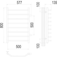 Полотенцесушитель TERMINUS Виктория П8 500x800 бп (хром) - Превью изображения №3 — Интернет-магазин Time-Shop
