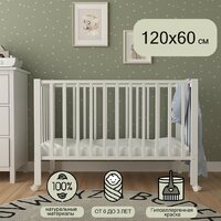 Классическая детская кроватка СКВ-Компани 3190111 с матрасом Mio Tesoro NewBorn (белый) - Превью изображения №7 — Интернет-магазин Time-Shop