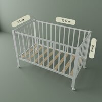 Классическая детская кроватка СКВ-Компани 3190111 с матрасом Mio Tesoro NewBorn (белый) - Превью изображения №8 — Интернет-магазин Time-Shop