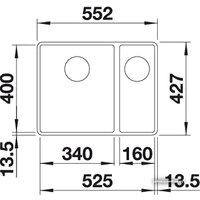 Кухонная мойка Blanco Subline 340/160-F (антрацит) - Превью изображения №2 — Интернет-магазин Time-Shop