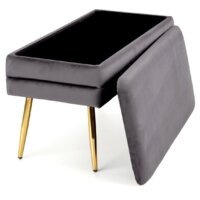 Пуфик Halmar Velva (серый/золотой) - Превью изображения №5 — Интернет-магазин Time-Shop