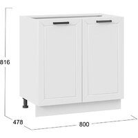 Шкаф напольный Трия Лорас 1Н8 (белый/холст белый) - Превью изображения №3 — Интернет-магазин Time-Shop