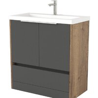  Дабер Тумба под умывальник 017 Тобага/Эридан 80 Т17.8Т.0.22Б (дуб галифакс/серый/ручка белая) - Превью изображения №1 — Интернет-магазин Time-Shop