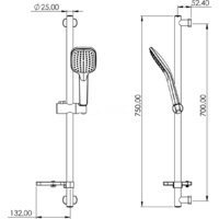 Душевой гарнитур  Teska Veno Ganj AKS6100 - Превью изображения №4 — Интернет-магазин Time-Shop