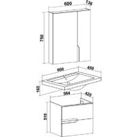 Runo Тумба с умывальником Стокгольм 60 + Como 60 (подвесная) - Превью изображения №8 — Интернет-магазин Time-Shop
