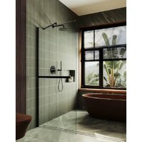 Душевая стенка MaybahGlass 195x79 MGD-726-6у (прозрачное стекло/черный) - Превью изображения №5 — Интернет-магазин Time-Shop