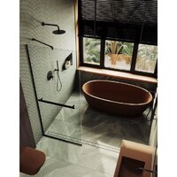 Душевая стенка MaybahGlass 195x79 MGD-726-6у (прозрачное стекло/черный) - Превью изображения №4 — Интернет-магазин Time-Shop