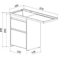  Belux Тумба под умывальник Ока Н 60-02 (31 бетон Чикаго светло-серый) - Превью изображения №3 — Интернет-магазин Time-Shop