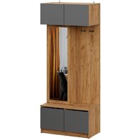 NN мебель МС Авиньон К Серия 2 (дуб крафт золотой/графит серый, с зеркалом)