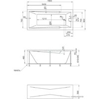 Ванна 1Марка Raguza 190x90 - Превью изображения №2 — Интернет-магазин Time-Shop