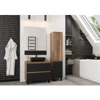  Brevita Тумба под умывальник Dakota 80 DAK-07080-19/02-2Я (черный/темное дерево) - Превью изображения №6 — Интернет-магазин Time-Shop