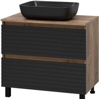 Brevita Тумба под умывальник Dakota 80 DAK-07080-19/02-2Я (черный/темное дерево)