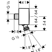Шланговое подключение Hansgrohe Fixfit 27414000 - Превью изображения №2 — Интернет-магазин Time-Shop