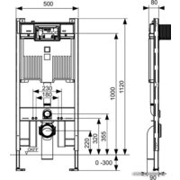 Инсталляция для унитаза Tece 9.300.500 - Превью изображения №2 — Интернет-магазин Time-Shop