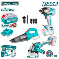 Total TOSLI240789 (гайковерт, болгарка, пылесос, 2 АКБ)