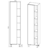  Viant Шкаф-пенал Бостон VBOS450G-PEN - Превью изображения №4 — Интернет-магазин Time-Shop