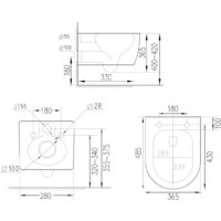 Унитаз подвесной Roxen Antares Tornado в комплекте с инсталляцией StounFix Dual Fresh 6 в 1 868580 (кнопка: сатин матовая) - Превью изображения №7 — Интернет-магазин Time-Shop