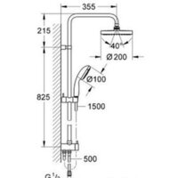 Душевая система  Grohe New Tempesta 200 124410 - Превью изображения №2 — Интернет-магазин Time-Shop